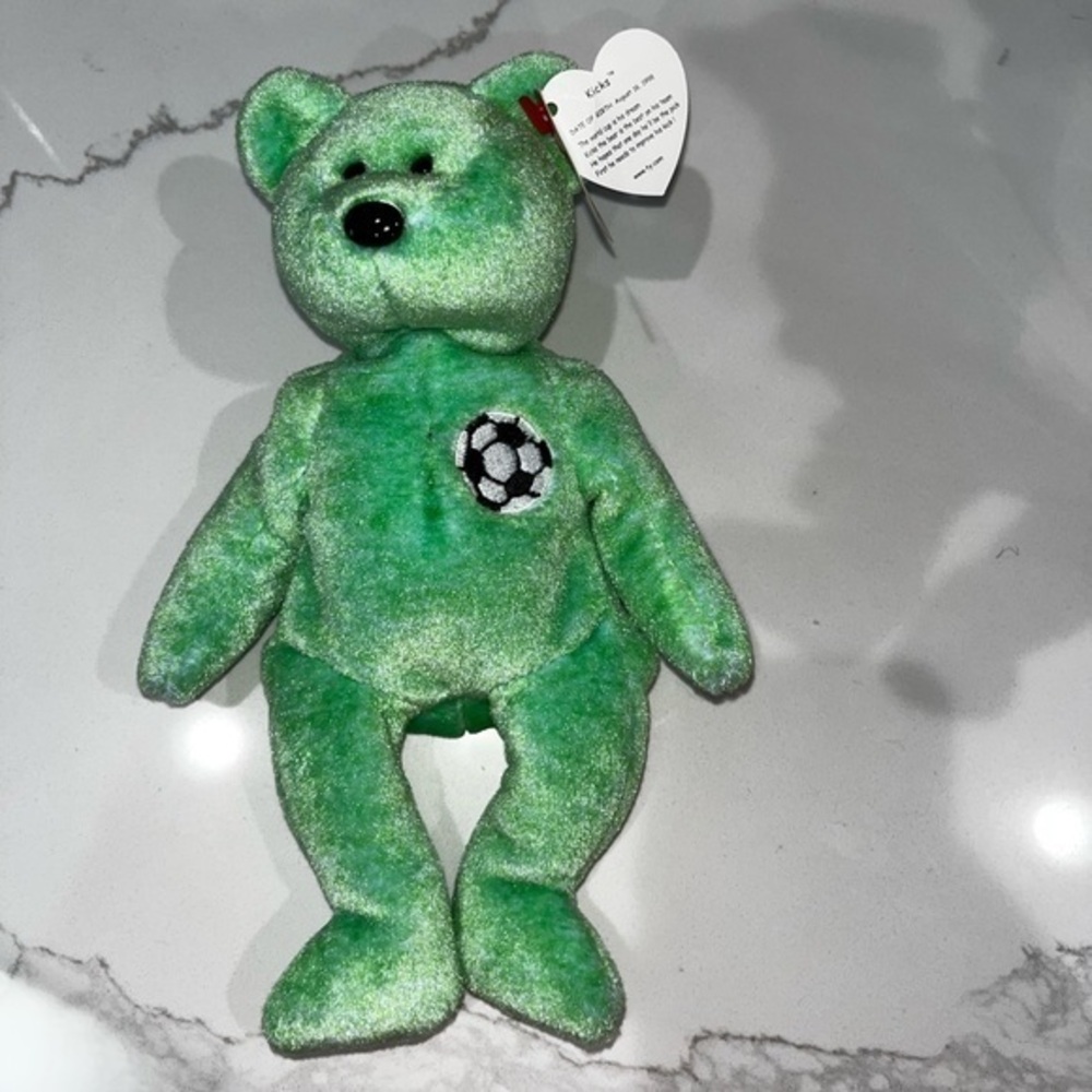 TY Beanie Baby 1999 Holiday Teddy Blue  Snowflakes Mint Rare Retired Babies